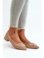 Lodičky na nízkom podpätku z ekologického semišu S.Barski Beige