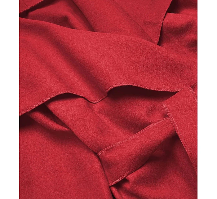 Dámsky minimalistický kabát červený (747ART)