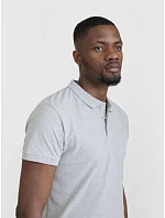Pánské piqué polo z těžké bavlny 74.0 grey melange model 22413033 - Pure Waste Pánské piqué polo z těžké bavlny 74.0 grey melange model 22413033 - Pure Waste