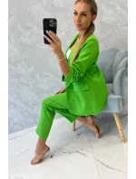 Elegantní souprava saka a kalhot světle zelené barvy