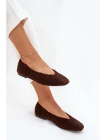 Baleriny Damskie Z Futerkiem Typu Baranek Czekoladowe Zimira Baleriny Damskie Z Futerkiem Typu Baranek Czekoladowe Zimira