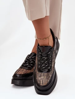 Kožené Polobotky pro na Platformě  Černé model 21710391 - Artiker