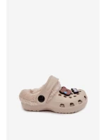 Pěnové dětské pantofle s kožíškem a přezkami Khaki model 21793985 - Boto Pěnové dětské pantofle s kožíškem a přezkami Khaki model 21793985 - Boto
