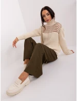 Sweter TO SW model 18959564 jasny beżowy - FPrice Sweter TO SW model 18959564 jasny beżowy - FPrice