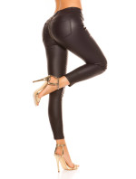 Sexy skinny leatherlook pants with zip at the back