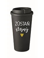 STAY THE SAME - čierny termohrnček 475 ml