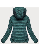 Zelená prešívaná dámska bunda s kapucňou (2021-09)