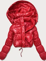 Púzdrová bunda s krátkym rukávom červená (d2-3831-16)