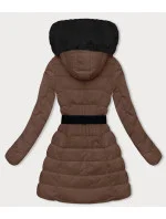 Hnědá péřová dámská zimní bunda model 21245971 - LHD Hnědá péřová dámská zimní bunda model 21245971 - LHD