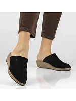 Čierne kožené žabky na platforme Filippo DK7567