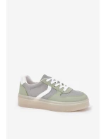 Niskie Sneakersy Damskie Na Platformie Zielone Telmira