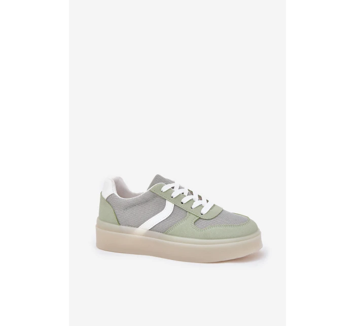 Niskie Sneakersy Damskie Na Platformie Zielone Telmira