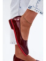 Kožené lakované baleríny Maciejka K7463-23 bordó