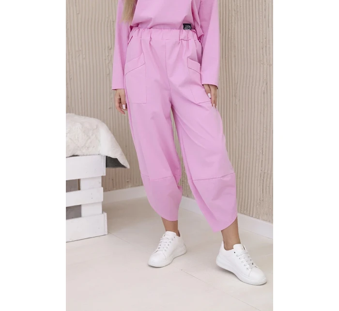 Komplet nových mikinových kalhot Punto světle růžová