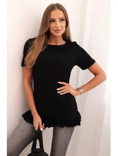 Dámska blúzka s volánom dole čierna