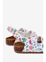 Dětské sandály na korkové podrážce s přezkami bílé model 21701044 - Boto Dětské sandály na korkové podrážce s přezkami bílé model 21701044 - Boto