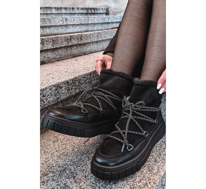 Dámské sněhule s šněrováním Černé Isalisse Dámské sněhule s šněrováním Černé Isalisse