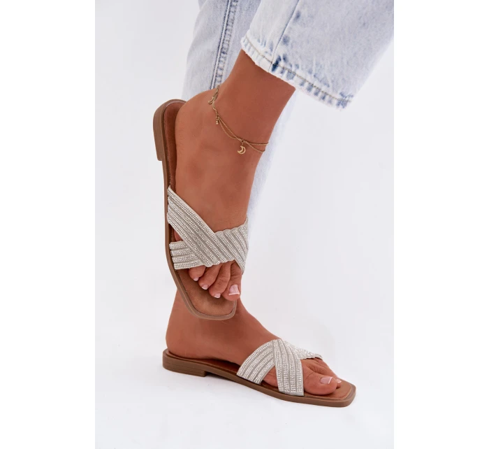 Dámské ploché stříbrné s kamínky Zinnia Dámské ploché stříbrné s kamínky Zinnia