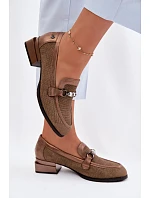 Dámske semišové čižmy na podpätku s ozdobným detailom Brown Meliva Dámske semišové čižmy na podpätku s ozdobným detailom Brown Meliva