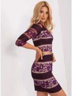 Sukienka LK SK model 18955156 ciemny fioletowy - FPrice Sukienka LK SK model 18955156 ciemny fioletowy - FPrice