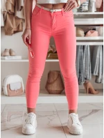 Dámské úzké kalhoty s páskem světle růžové Dstreet model 21985373 - FashionStreet