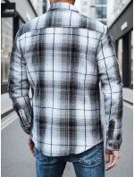 Pánská černobílá kostkovaná košile Dstreet model 21994105 - FashionStreet Pánská černobílá kostkovaná košile Dstreet model 21994105 - FashionStreet