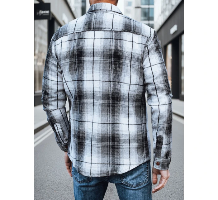 Pánská černobílá kostkovaná košile Dstreet model 21994105 - FashionStreet Pánská černobílá kostkovaná košile Dstreet model 21994105 - FashionStreet
