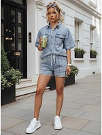 Dámska súprava s džínsovou košeľou a šortkami, svetlo modrá, FashionStreet AY1206 Dámska súprava s džínsovou košeľou a šortkami, svetlo modrá, FashionStreet AY1206