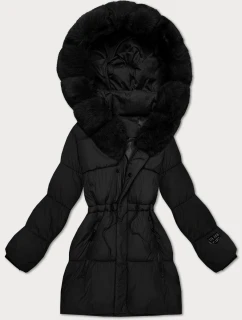 Čierna dámska zimná bunda s kapucňou S'West (B8550-1)