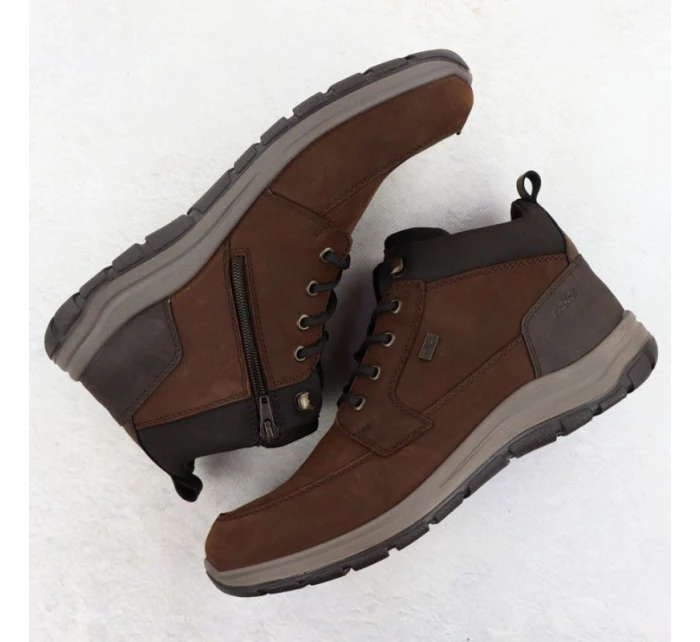 Pánské hnědé kožené nepromokavé boty model 21905547 - Rieker