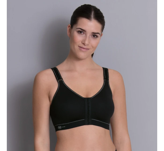 frontline otvorená športová podprsenka so zapínaním vpredu 5523 čierna - Active
