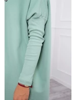 Oversize mikina s asymetrickými boky tmavě mátová Oversize mikina s asymetrickými boky tmavě mátová