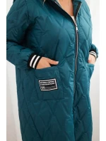 Dámska prešívaná bunda s kapucňou a športovými manžetami Marine