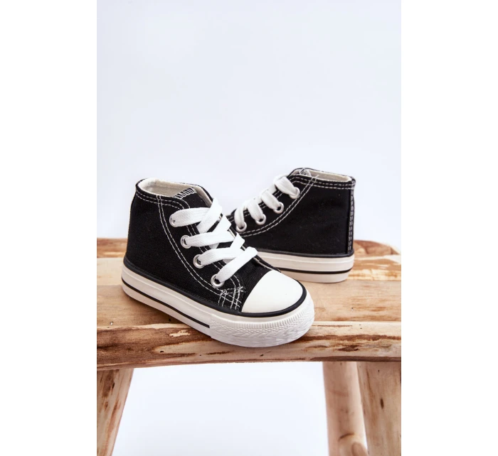 Dziecięce Wysokie Trampki Czarne Filemon Dziecięce Wysokie Trampki Czarne Filemon