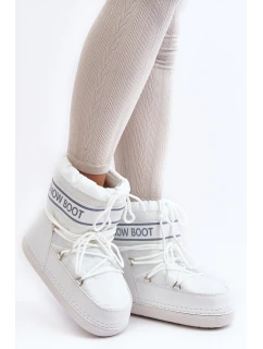 Damskie Wiązane Śniegowce Białe Soia