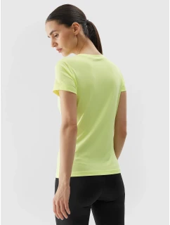 Dámske recyklované športové tričko 4F - svetložlté