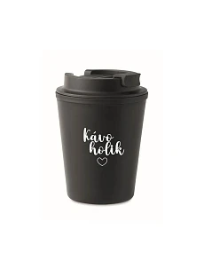 KÁVOHOLIK - čierny termohrnček 300 ml