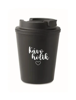 KÁVOHOLIK - černý termohrnek 300 ml