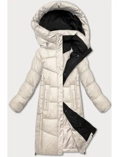 Dámska zimná bunda s kontrastnou podšívkou Glakate ecru (LU-238152#)