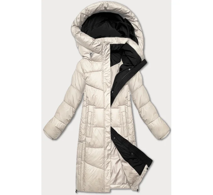 Dámská zimní bunda v barvě ecru s kontrastní podšívkou model 21248818 - Glakate
