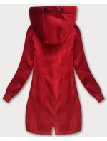 Dámska dlhá mikina s kapucňou v červenej farbe (AMG-675/2)