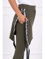 Nohavice/oblek s nápisom selfie khaki