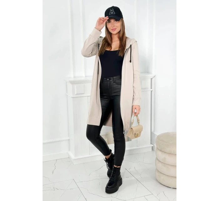 Bluza model 20541214 z kapturem beżowa - K-Fashion