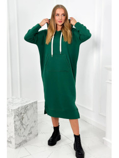 Dlhé šaty s kapucňou zelený