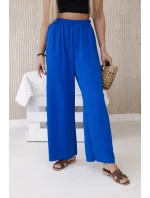 Kalhoty se širokými nohavicemi chrpově modrá
