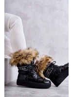 Dámské šněrovací boty do sněhu Černá model 21596340 - Boto Dámské šněrovací boty do sněhu Černá model 21596340 - Boto