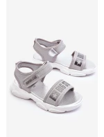 Dziecięce Sandałki Na Rzep Big Star LL374194 Srebrne