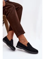 Dámské mokasiny z eko semiše černé model 21900403 - Boto