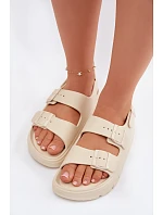 Dámské pěnové sandály na platformě Big Star TT274A032 světle béžové Dámské pěnové sandály na platformě Big Star TT274A032 světle béžové