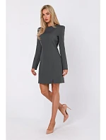 M755 Šaty s modelujúcim prešívaním - khaki farba